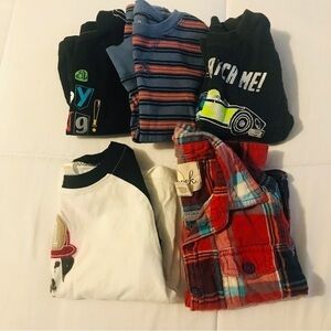 Lot 5 boys long sleeve t shirts waffle knit toddler boy plaid size 2T 24 months